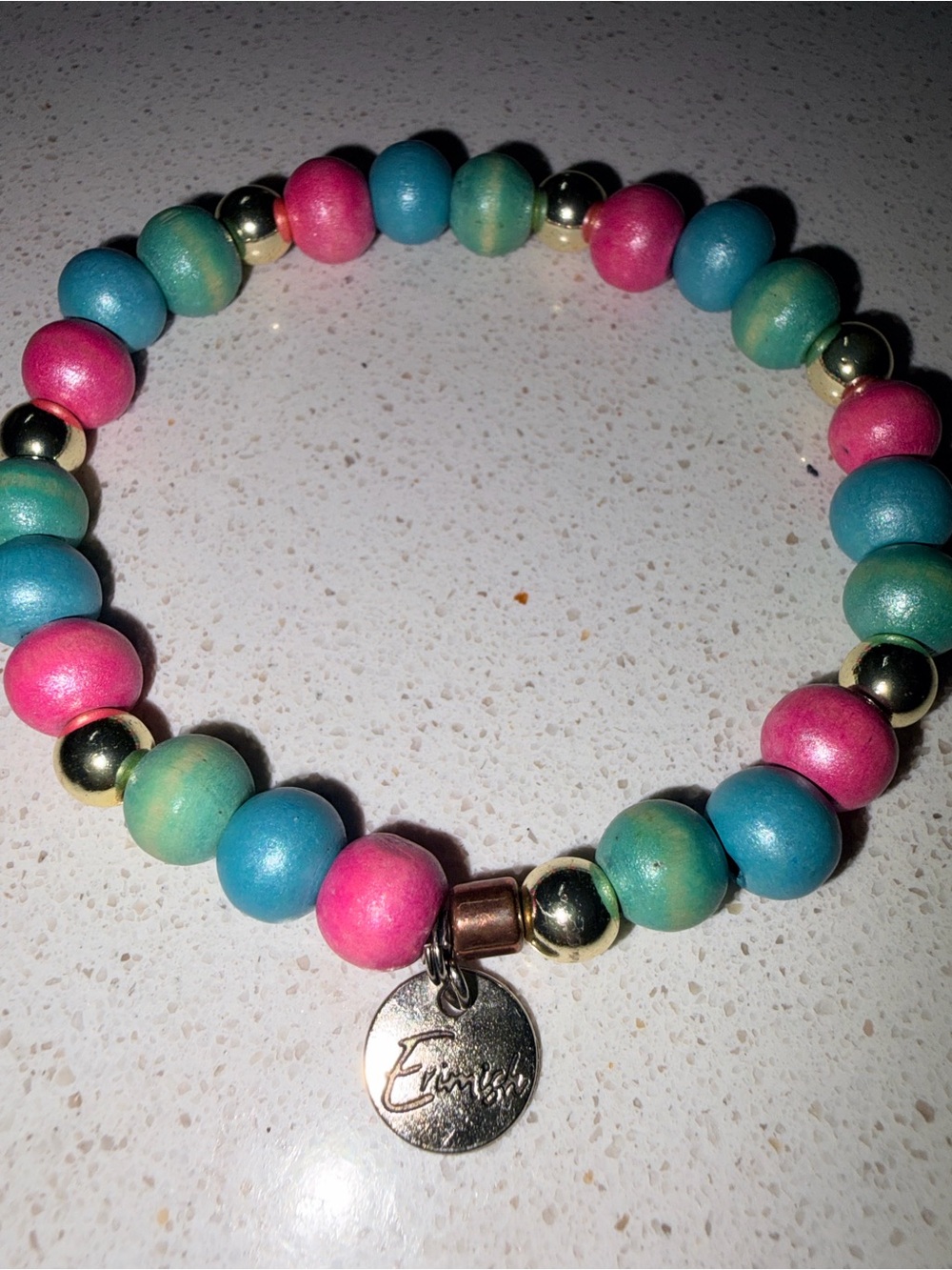 Erimish Colorful Wooden Beaded Stretch Bracelet